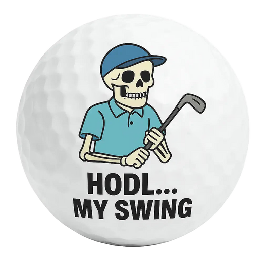 HODL My Swing | Crypto Skeleton Funny Golf Ball - Bogey Blokes