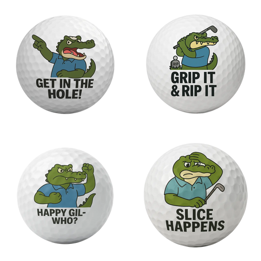 Croc ‘n’ Roll Golf Balls Set of 4 | Funny Novelty Golf Balls | Bogey Blokes Australia - Bogey Blokes