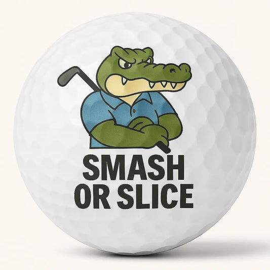 Smash or Slice | Croc Golfer Funny Ball - Bogey Blokes