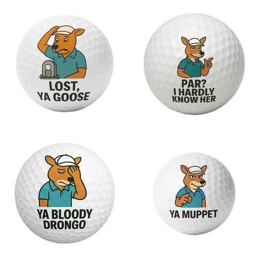 Roo'd Awakening | Funny Kangaroo Golf Ball Set of 4 by Bogey Blokes - Bogey Blokes