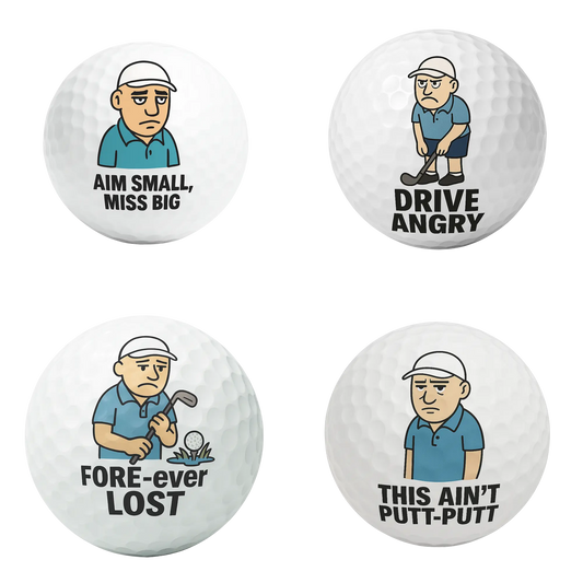 Grumpy Golfers | Funny Angry Golf Ball Set of 4 by Bogey Blokes - Bogey Blokes