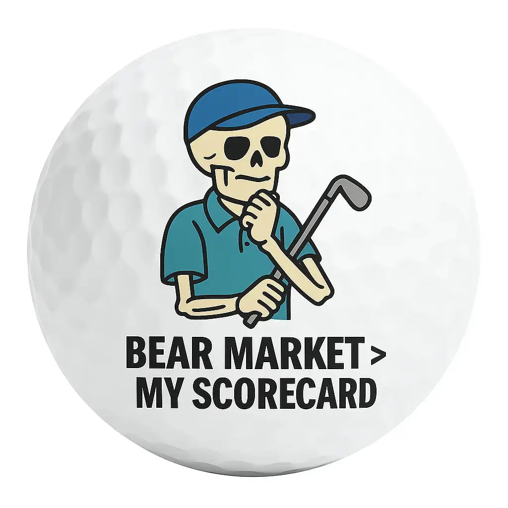Bear Market vs My Scorecard | Funny Skeleton Golf Ball - Bogey Blokes