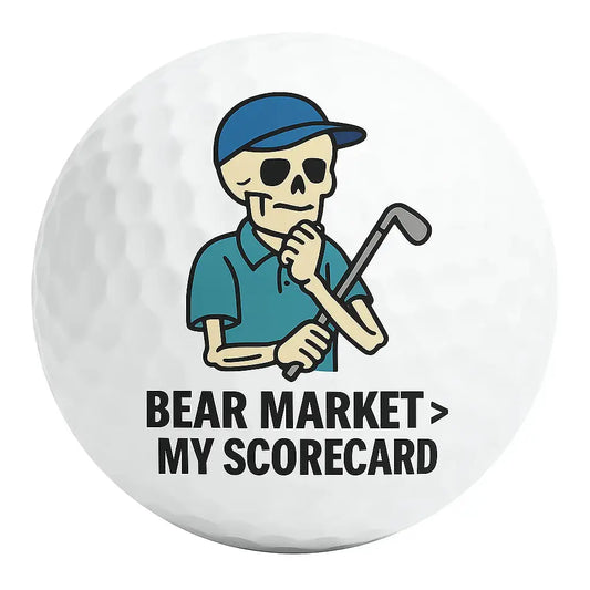Bear Market vs My Scorecard | Funny Skeleton Golf Ball - Bogey Blokes