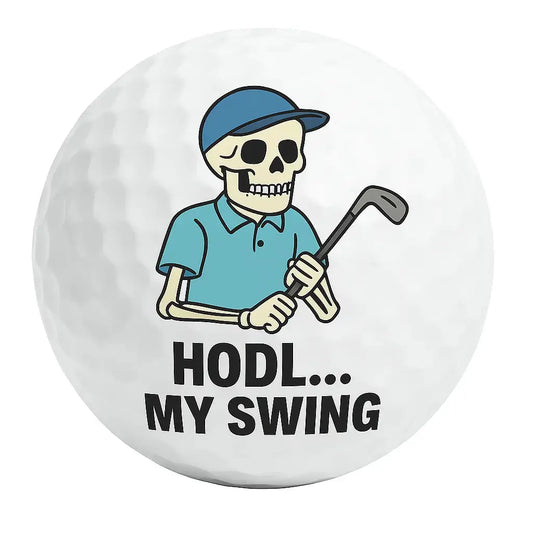 HODL My Swing | Crypto Skeleton Funny Golf Ball - Bogey Blokes