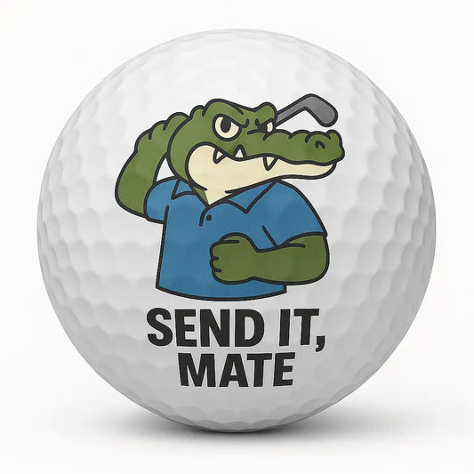 Send It, Mate | Croc Golfer Funny Ball - Bogey Blokes