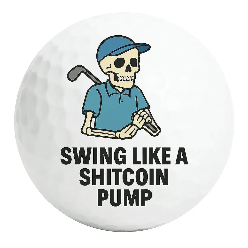 Swing Like a Shitcoin Pump | Crypto Skeleton Golf Ball - Bogey Blokes