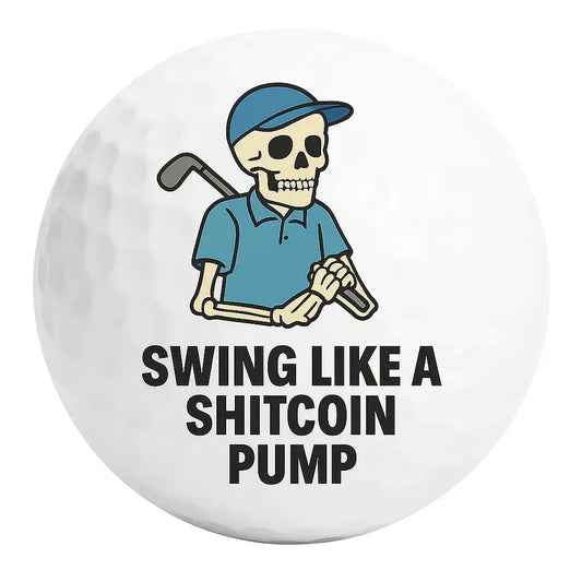 Swing Like a Shitcoin Pump | Crypto Skeleton Golf Ball - Bogey Blokes