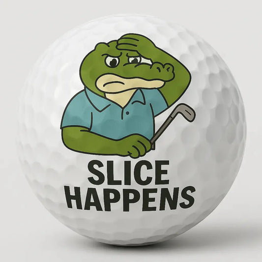 Slice Happens | Funny Croc Golf Ball - Bogey Blokes