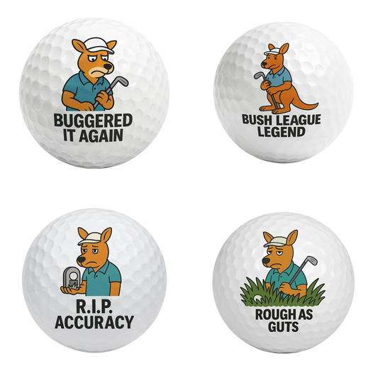 Roo Crew | Funny Kangaroo Golf Ball Set of 4 by Bogey Blokes - Bogey Blokes