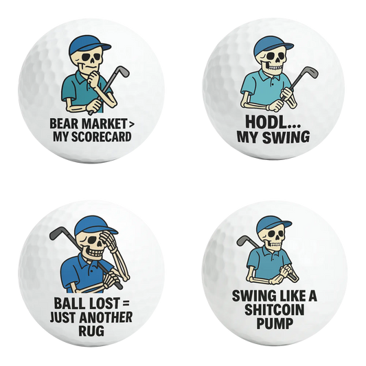 Crypto Swingers | Funny Crypto Golf Ball Set of 4 by Bogey Blokes - Bogey Blokes